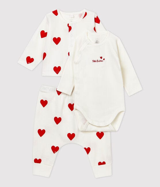 Petit Bateau Clothing / Newborn Set 1M Baby 3-Piece Set - Red Heart