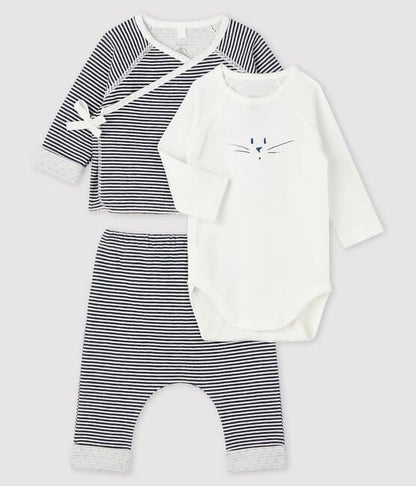 Petit Bateau Clothing / Newborn Set 1M Baby 3-Piece Striped Set