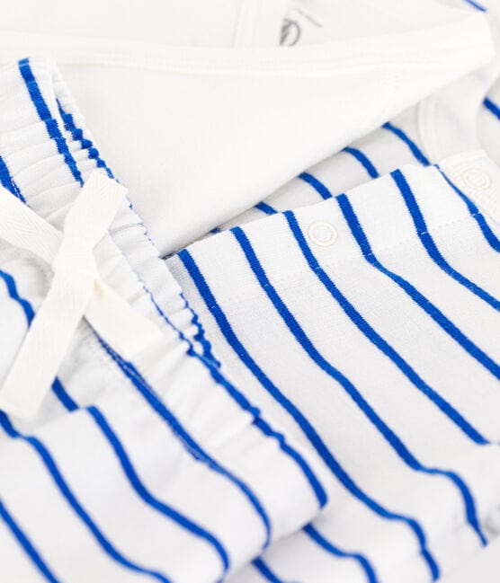 Petit Bateau Clothing / Newborn Set Baby 3-Piece Set - Blue Stripe