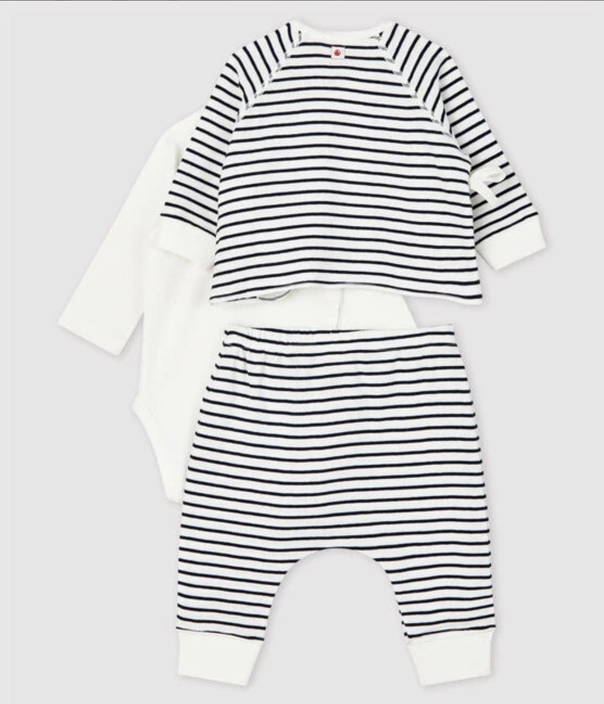 Petit Bateau Clothing / Newborn Set Baby 3-Piece Set - Navy Stripe