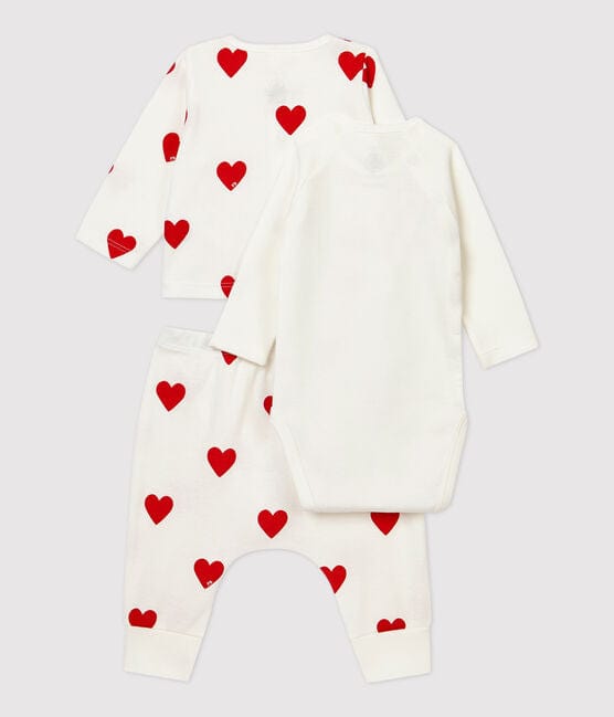 Petit Bateau Clothing / Newborn Set Baby 3-Piece Set - Red Heart