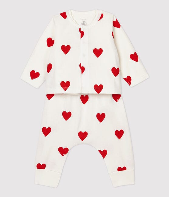 Petit Bateau Clothing / Newborn Set Baby 3-Piece Set - Red Heart