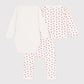 Petit Bateau Clothing / Newborn Set Baby 3-Piece Set - Small Hearts