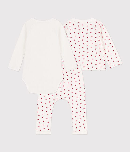 Petit Bateau Clothing / Newborn Set Baby 3-Piece Set - Small Hearts