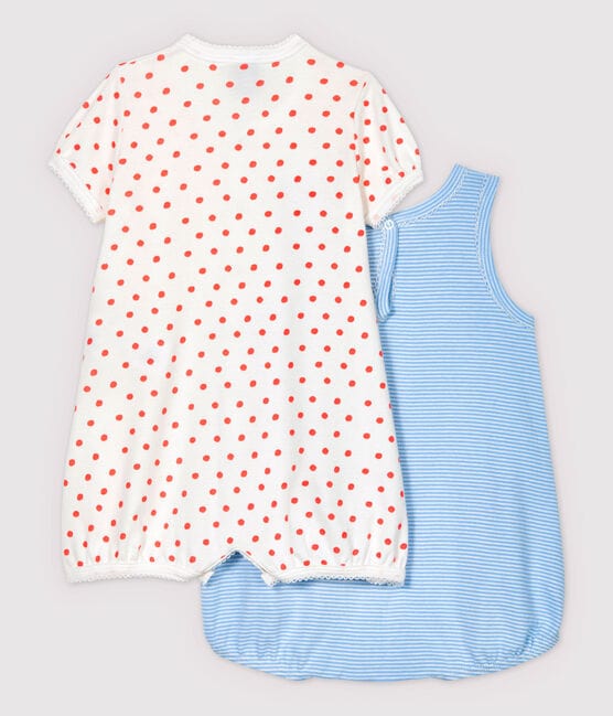 Petit Bateau Clothing / One-pieces Cotton Polka Dots Summer One-piece - 2 Pack