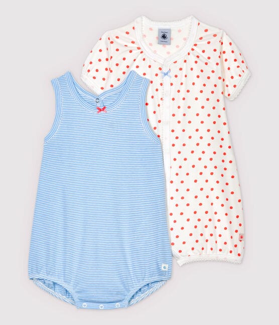 Petit Bateau Clothing / Onesies 18M Cotton Polka Dots Summer One-piece - 2 Pack