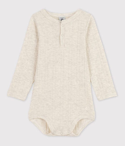 Petit Bateau Clothing / Onesies 3M Baby Long-Sleeved Cotton Henley Onesie