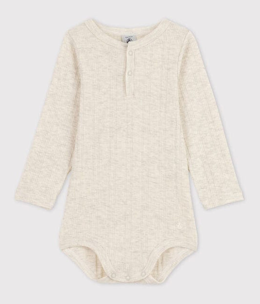 Petit Bateau Clothing / Onesies 3M Baby Long-Sleeved Cotton Henley Onesie