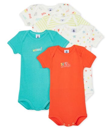 Petit Bateau Clothing / Onesies 3M Short-Sleeved Summer Onesies - 5-Piece Set Red