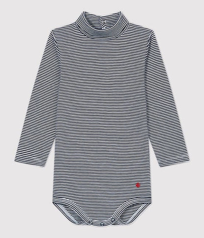 Petit Bateau Clothing / Onesies 3M Stripped Turtleneck Onesie