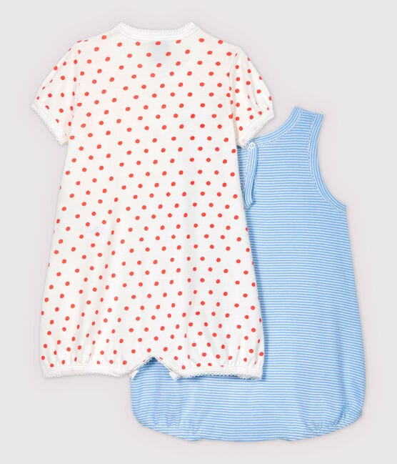 Petit Bateau Clothing / Onesies Cotton Polka Dots Summer One-piece - 2 Pack