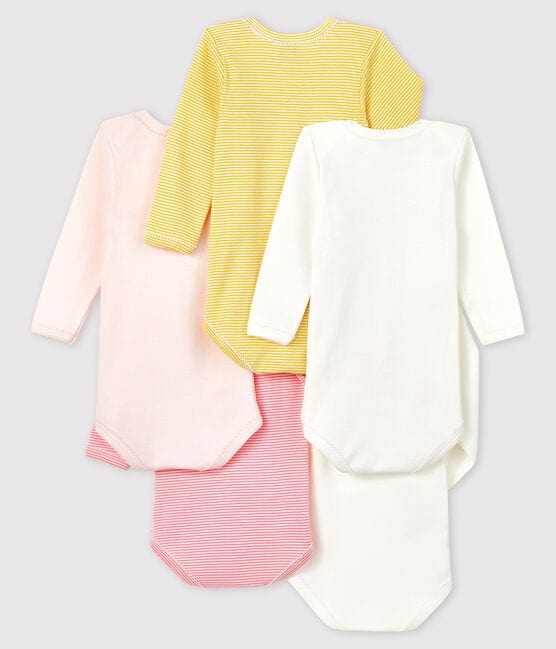 Petit Bateau Clothing / Onesies Long Sleeve Onesies Day of the Week Pink - 5 Pack