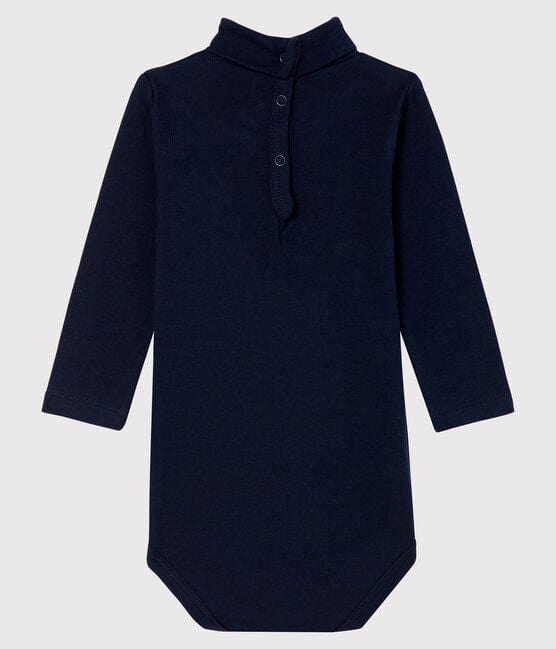 Petit Bateau Clothing / Onesies Long Sleeved Navy Turtleneck Onesie