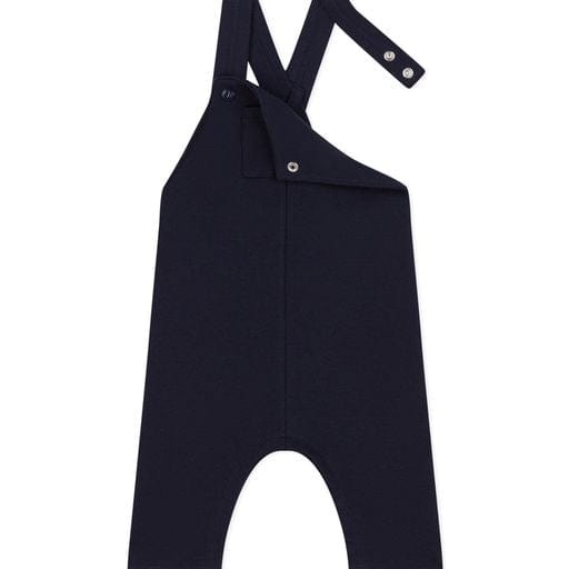 Petit Bateau Clothing / Onesies Navy Jersey Baby Overalls