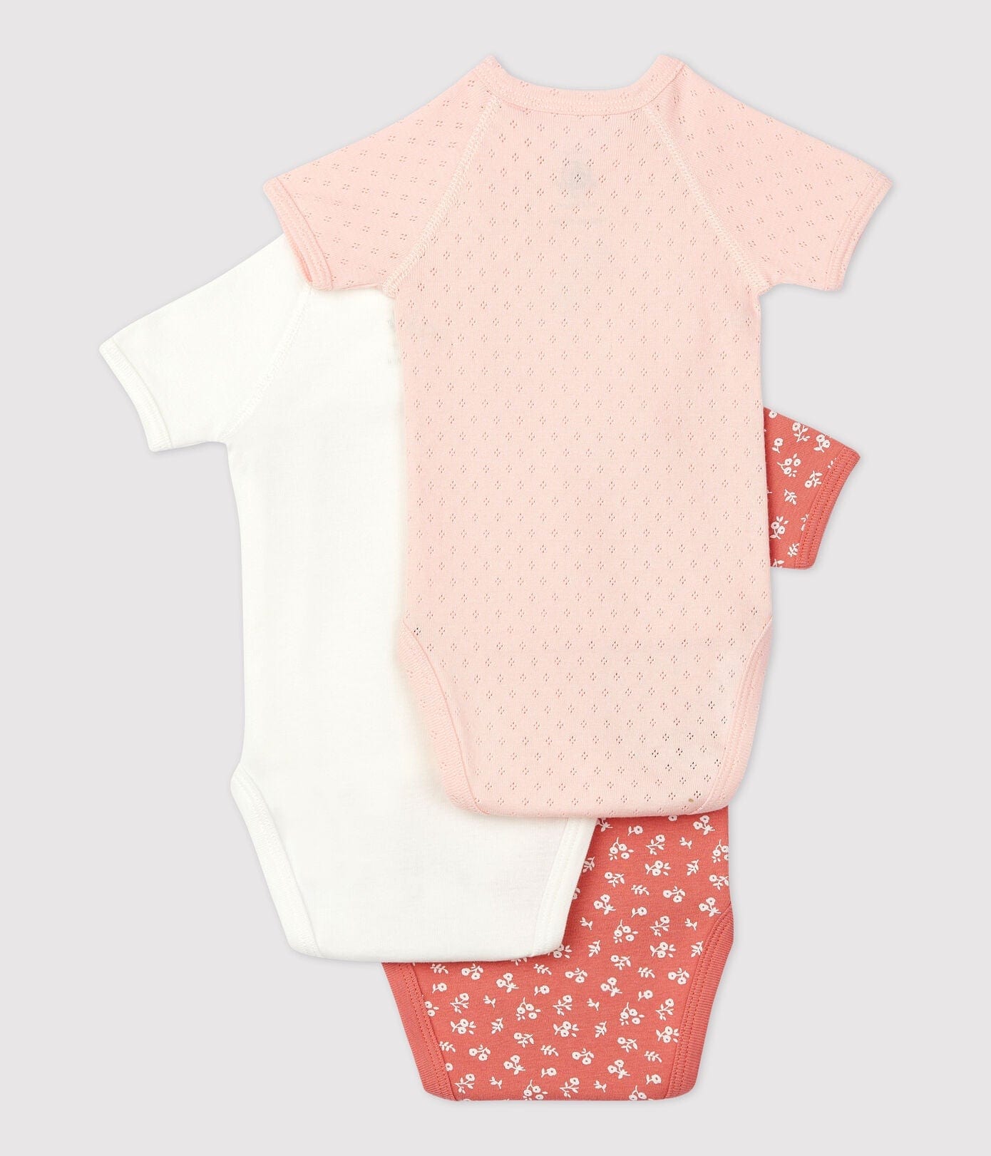 Petit Bateau Clothing / Onesies Short-Sleeved Organic Cotton Pink Onesies - 3-pack