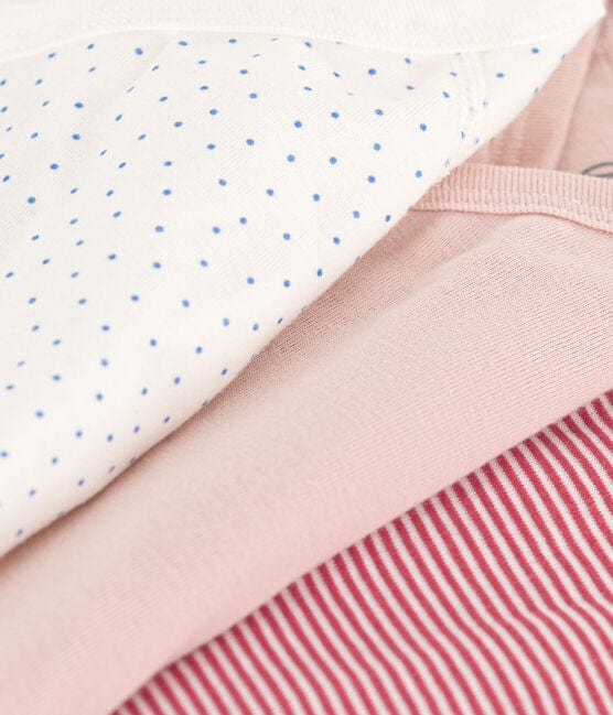 Petit Bateau Clothing / Onesies Short-Sleeved Organic Cotton Pink Pack - 3 Onesies