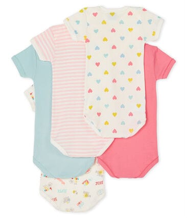 Petit Bateau Clothing / Onesies Short-Sleeved Summer Onesies - 5-Piece Set Pink