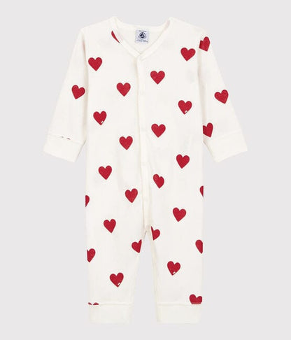 Petit Bateau Clothing / PJs / Footed Sleepers 3M Baby Red Heart Sleeper - Footless