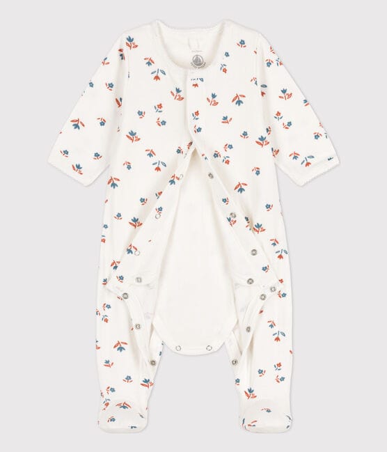 Petit Bateau Clothing / PJs / Footed Sleepers 6M Floral Tube Knit Sleeper