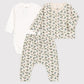 Petit Bateau Clothing / PJs / Footed Sleepers Baby 3-Piece Set - Floral