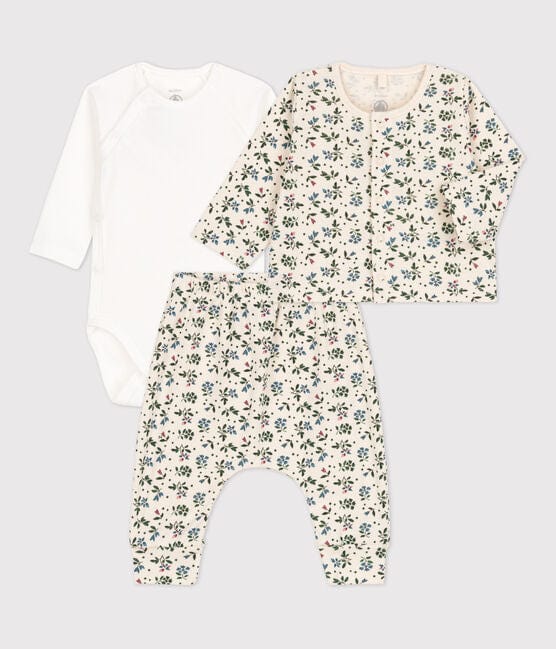 Petit Bateau Clothing / PJs / Footed Sleepers Baby 3-Piece Set - Floral