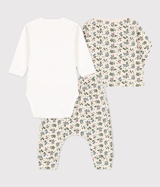 Petit Bateau Clothing / PJs / Footed Sleepers Baby 3-Piece Set - Floral