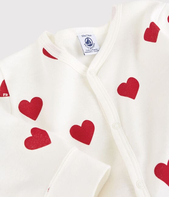 Petit Bateau Clothing / PJs / Footed Sleepers Baby Red Heart Sleeper - Footless