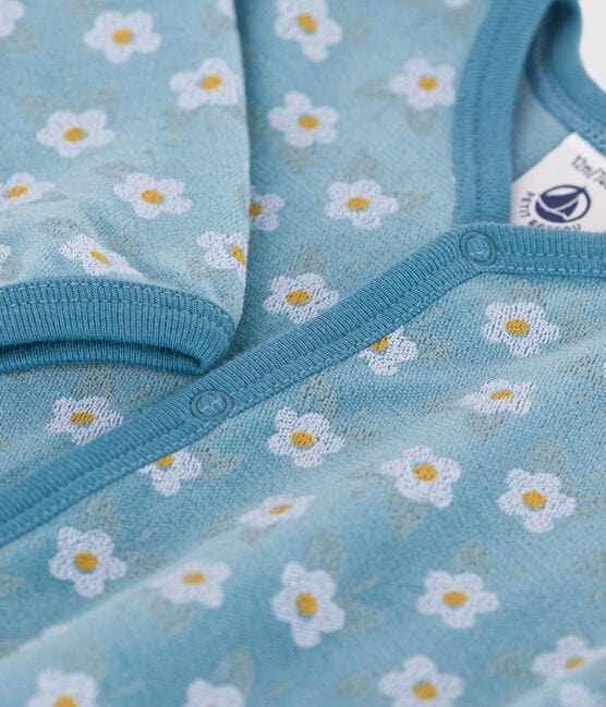 Petit Bateau Clothing / PJs / Footed Sleepers Organic Cotton Floral Velour Sleeper