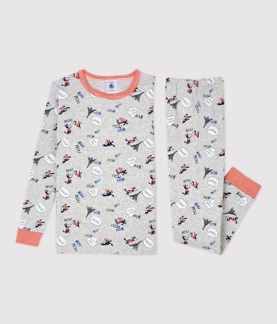 Petit Bateau Clothing / PJs Snugfit Grey Paris Print Organic Cotton Pyjamas