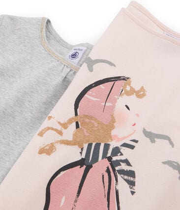 Petit Bateau Clothing / Tops 10Y Pink/Grey T-Shirt - 2-Piece Set