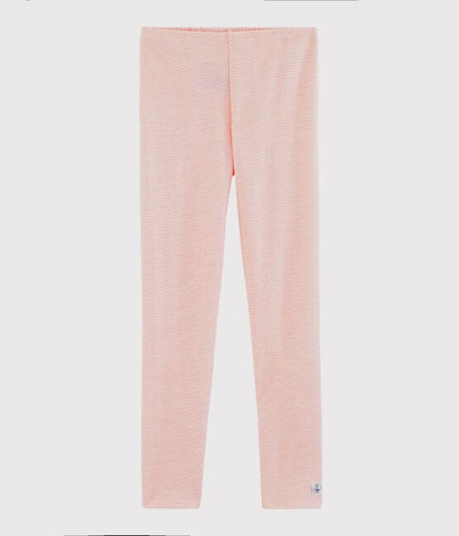 Petit Bateau Clothing / Tops 2Y Pinstriped Wool/Cotton Leggings- Pink