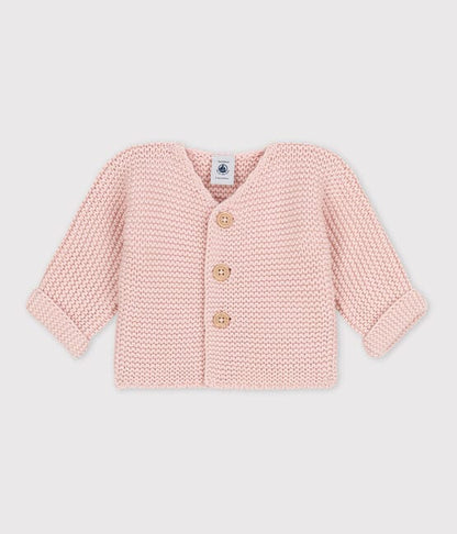 Petit Bateau Clothing / Tops 3M Baby Moss Stitch Cotton Cardigan - Pink