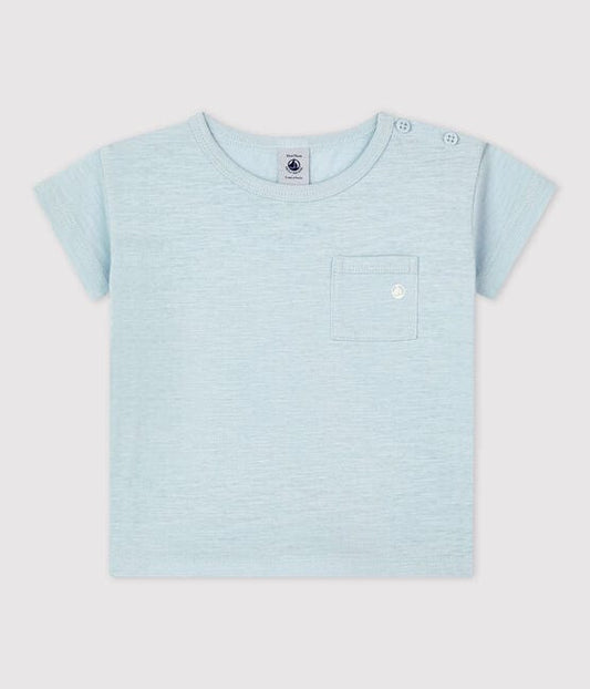 Petit Bateau Clothing / Tops 3M Baby Short-Sleeved Blue Cotton T-Shirt