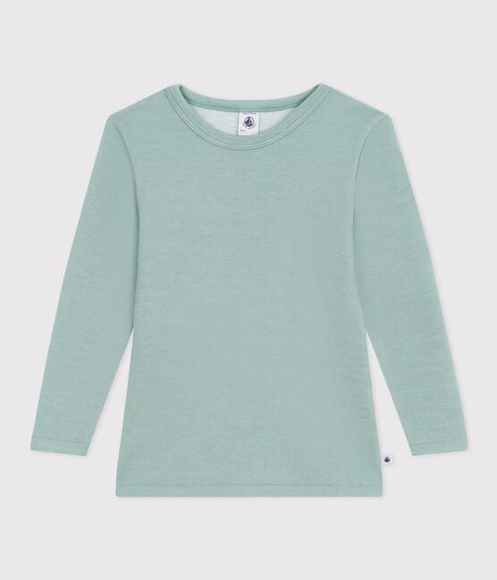 Petit Bateau Clothing / Tops 3Y Long-sleeved Wool/Cotton T-shirt - Green