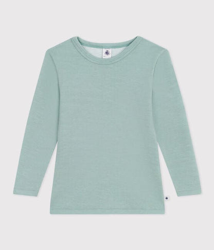 Petit Bateau Clothing / Tops 3Y Long-sleeved Wool/Cotton T-shirt - Green