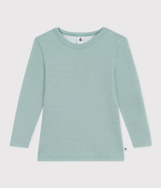 Petit Bateau Clothing / Tops 3Y Long-sleeved Wool/Cotton T-shirt - Green