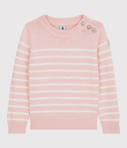 Petit Bateau Clothing / Tops 3Y Sailor-Style Pink Stripped Sweater