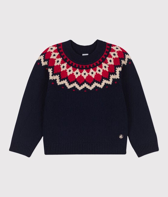 Petit Bateau Clothing / Tops 3Y Wool/Cotton Patterned Knit Pullover