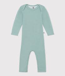 Petit Bateau Clothing / Tops 6M Baby Long Bodysuit in Cotton/Wool - Green