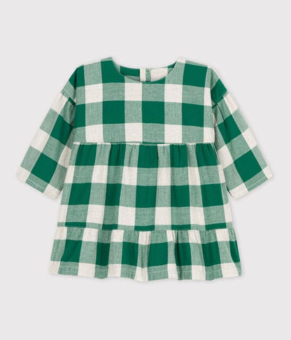 Petit Bateau Clothing / Tops 6M Baby Long-Sleeved Flannel Checkered Dress