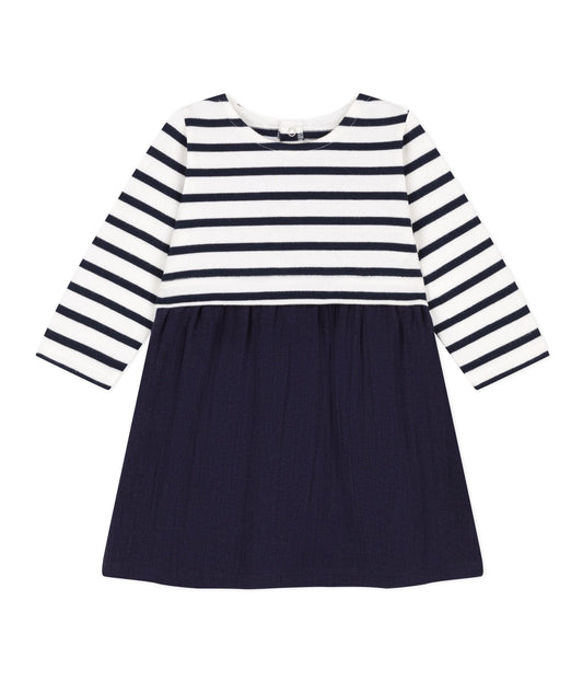 Petit Bateau Clothing / Tops 6M Baby Long-Sleeved Stripped Dress