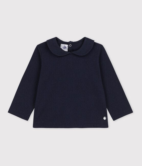 Petit Bateau Clothing / Tops 6M Baby Navy Blouse - Navy Collard