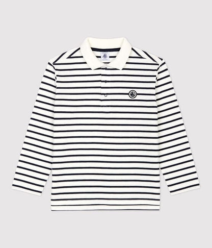 Petit Bateau Clothing / Tops 8Y Striped Long-sleeved Polo Shirt