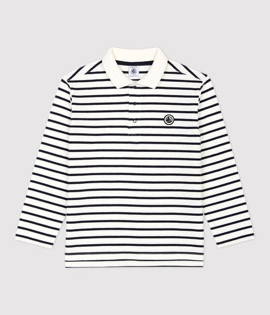 Petit Bateau Clothing / Tops 8Y Striped Long-sleeved Polo Shirt