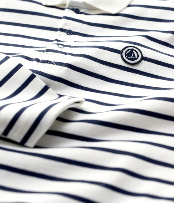 Petit Bateau Clothing / Tops 8Y Striped Long-sleeved Polo Shirt