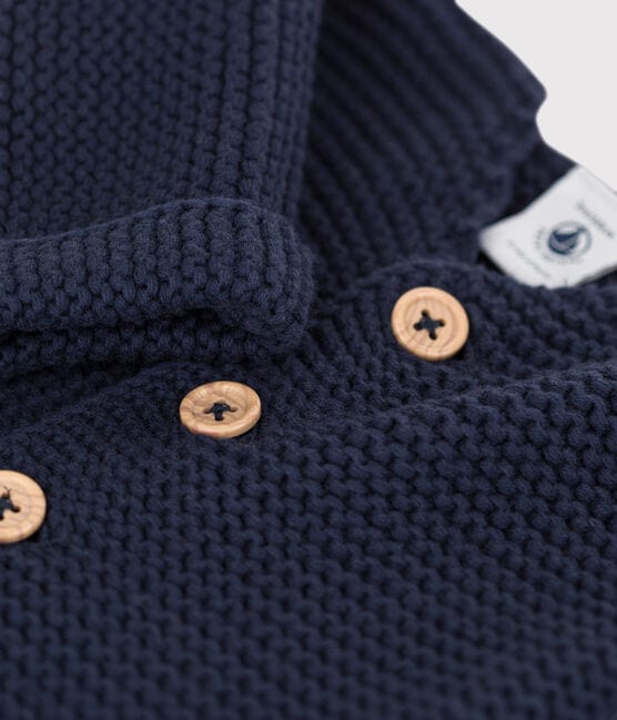 Petit Bateau Clothing / Tops Baby Moss Stitch Cotton Cardigan - Navy
