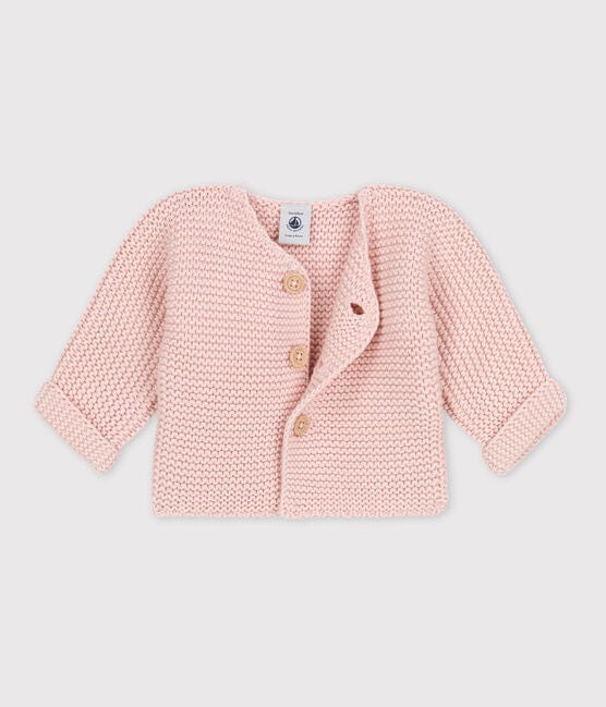 Petit Bateau Clothing / Tops Baby Moss Stitch Cotton Cardigan - Pink
