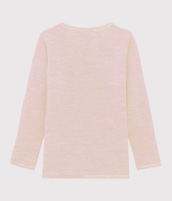 Petit Bateau Clothing / Tops Pinstriped Long-sleeved Wool/Cotton T-shirt - Pink
