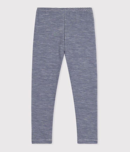 Petit Bateau Clothing / Tops Pinstriped Wool/Cotton Leggings- Blue