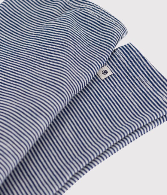 Petit Bateau Clothing / Tops Pinstriped Wool/Cotton Leggings- Blue